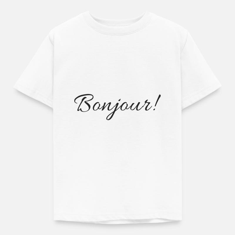 Conception de texte Bonjour - T-shirt Enfant - blanc
