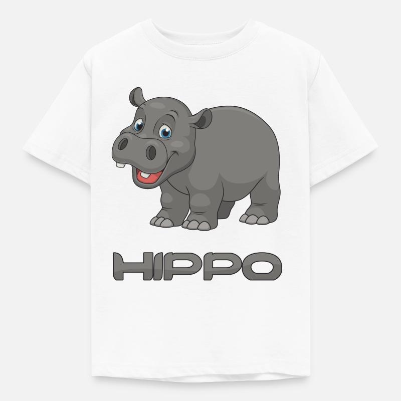 Hippo - Nilpferd - Kinder T-Shirt - Weiß
