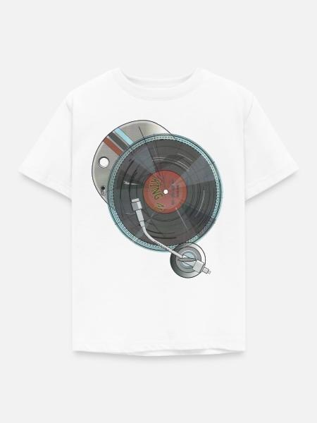 Plattenspieler - Kinder T-Shirt - Weiß