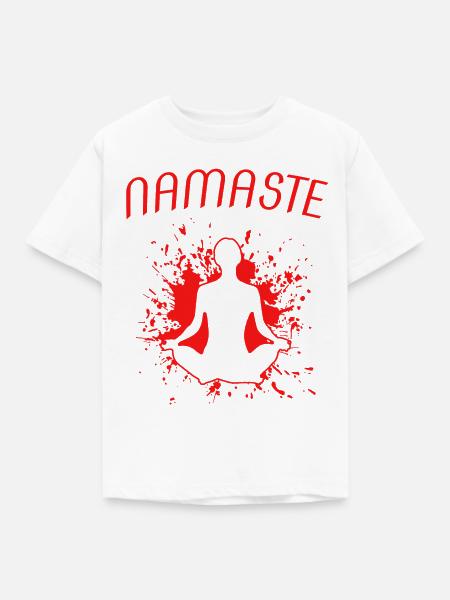 namaste - Kinder T-Shirt - Weiß