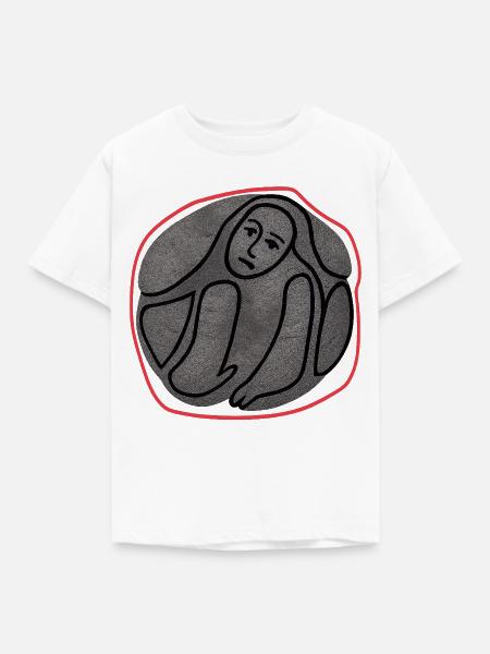 Melancholisches Wesen im Kreis - Kinder T-Shirt - Weiß