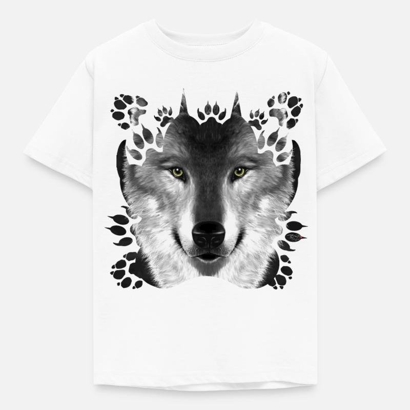 Wolf - Kinder T-Shirt - Weiß