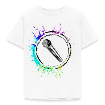 Mikrofon Symbol - Kinder T-Shirt - Weiß - Vorne - AI Model Kid Male (0cm)