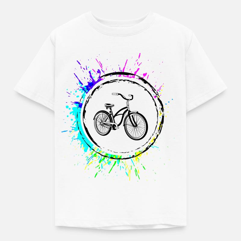 Icona della bicicletta colorata - Maglietta per bambini - bianco