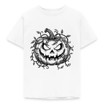 Citrouille d’Halloween avec des vignes - Illustration vintage - T-shirt Enfant - blanc - Devant - AI Model Kid Male (0cm)