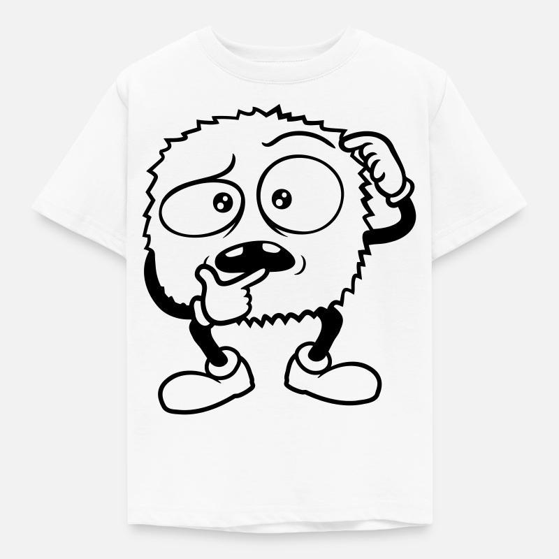 Monster skeptical face comic - Kids' T-Shirt - white
