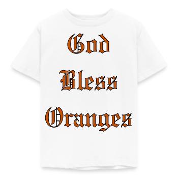 GodBlessOranges - Kids' T-Shirt - white - Front - AI Model Kid Male (0cm)