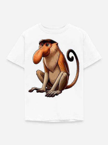 Nasenbär Affe png - Kinder T-Shirt - Weiß