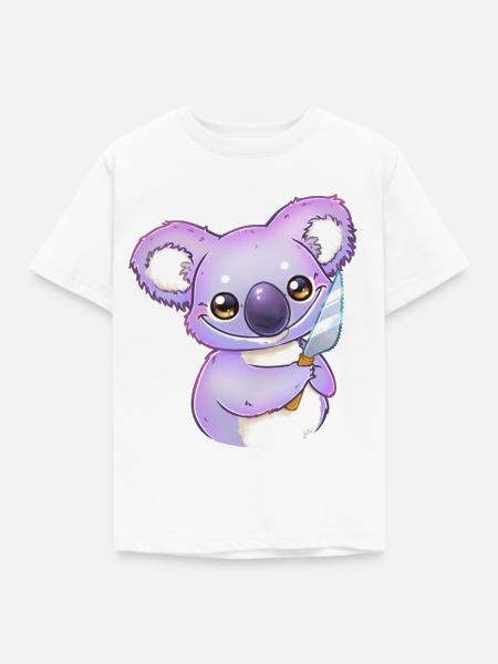 Koala mit Messer - Kinder T-Shirt - Weiß