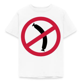 Wurst - Vegetarier - Kinder T-Shirt - Weiß - Vorne - AI Model Kid Male (0cm)
