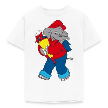 Benjamin Blümchen mit Schultüte - Kinder T-Shirt - Weiß - Vorne - AI Model Kid Male (0cm)
