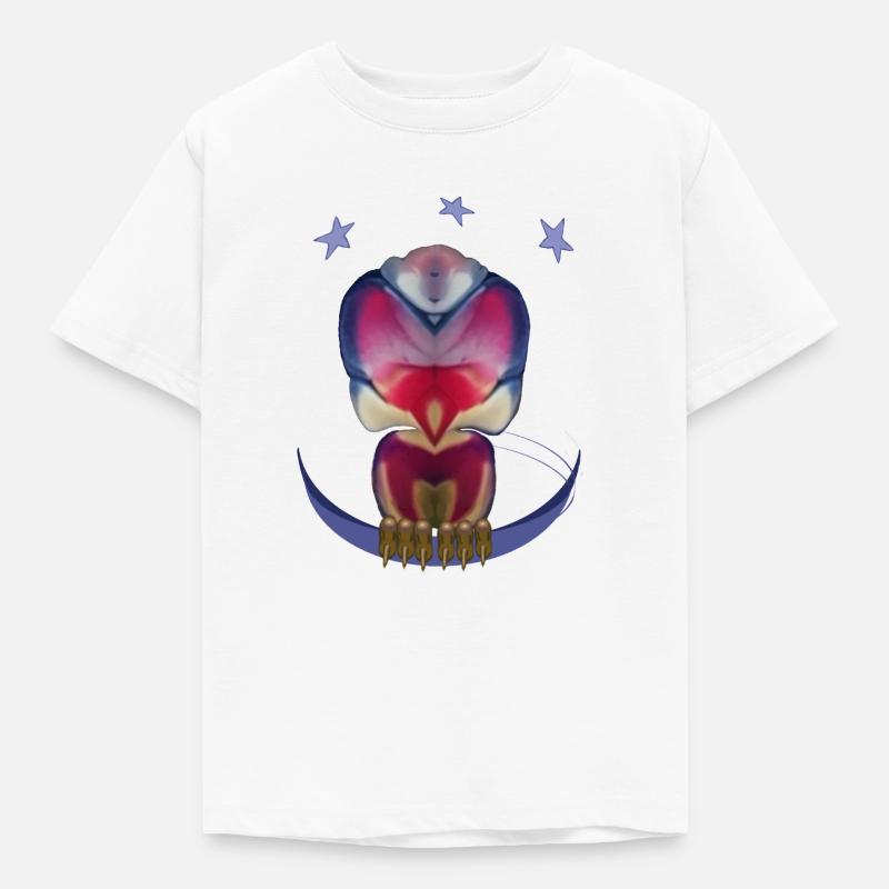 Mignon oiseau endormi Étoiles blanches - T-shirt Enfant - blanc