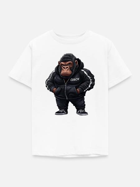 Gorilla Coach - Kinder T-Shirt - Weiß