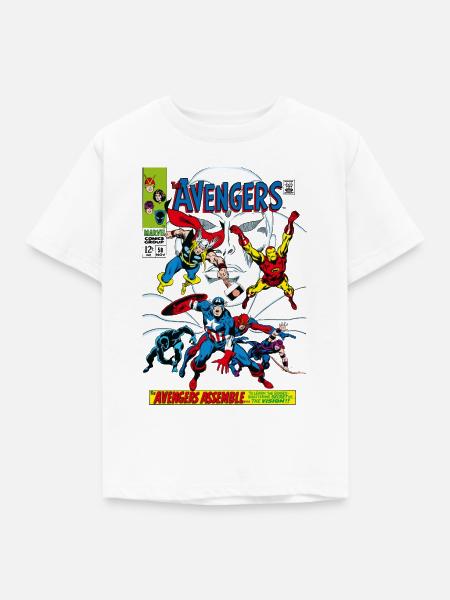Avengers Comic Superhelden Assemble - Kinder T-Shirt - Weiß