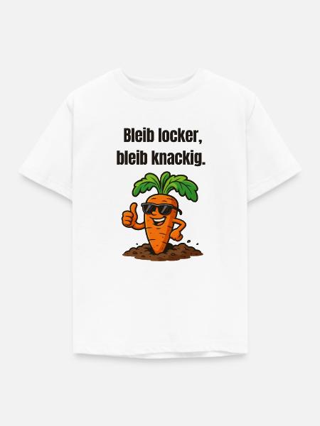 Karotte mit Stil: Locker Knackig - Kinder T-Shirt - Weiß