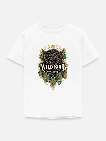 Wilde Seele Traumfänger Free Spirit - Kinder T-Shirt - Weiß