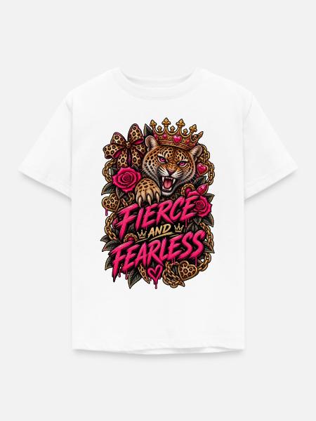 Wild und furchtlos - Kinder T-Shirt - Weiß