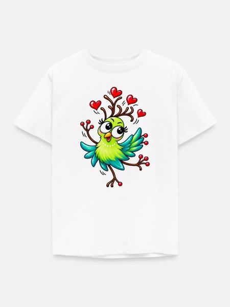 Olga die Liebesflatterin - Kinder T-Shirt - Weiß
