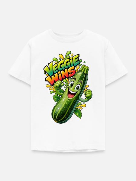 Zucchini Held Veggie Wins - Kinder T-Shirt - Weiß