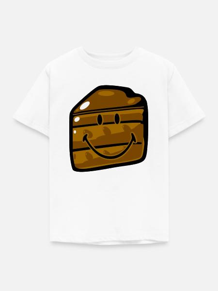 Smiley Cake Slice - Kinder T-Shirt - Weiß