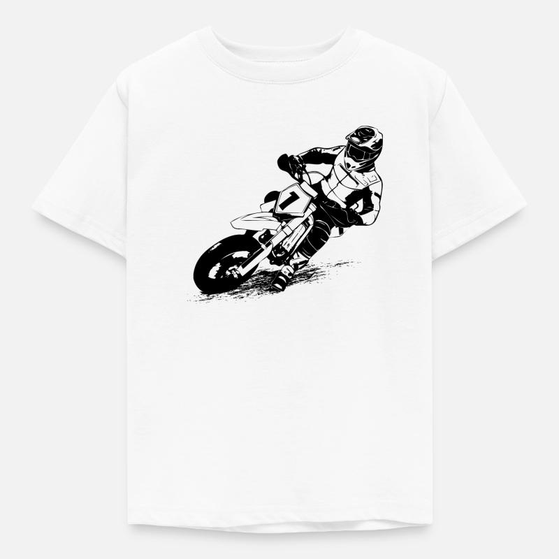 Supermoto - Kinder T-Shirt - Weiß