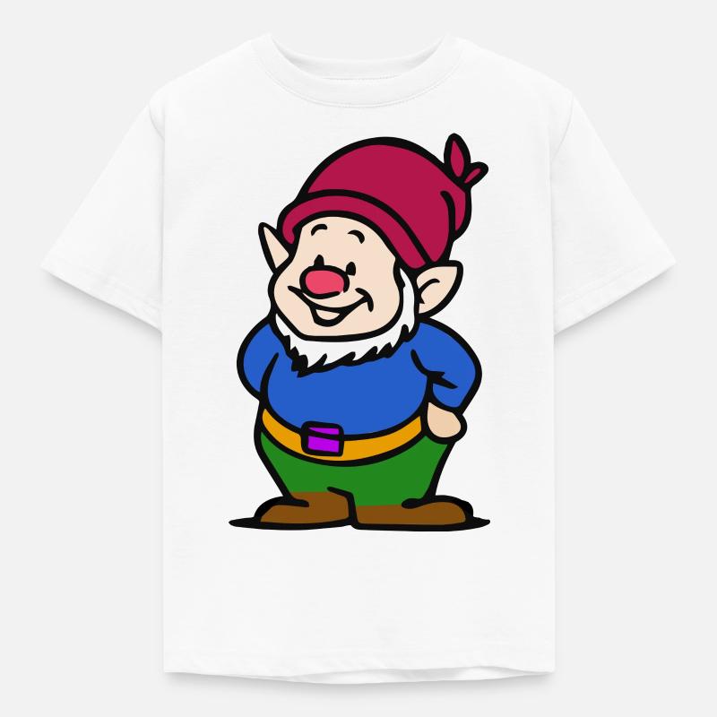 Nain avec bonnet rouge - T-shirt Enfant - blanc