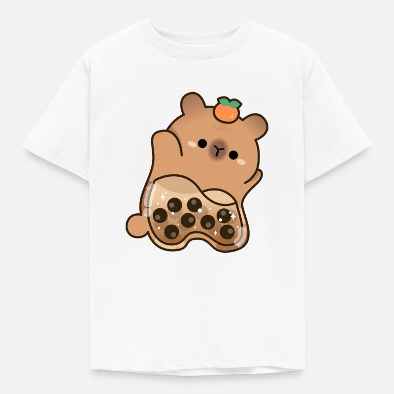 Boba Capybara - Kinder T-Shirt - Weiß