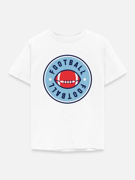 Football - Kinder T-Shirt - Weiß