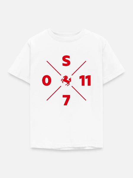 STUTTGART 0711 KREUZ WAPPEN TSHIRT ROT - Kinder T-Shirt - Weiß