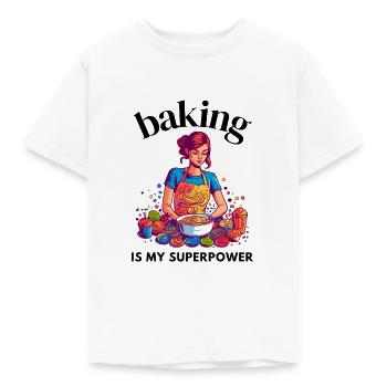 Baking is my superpower - Kids' T-Shirt - white - Front - AI Model Kid Male (0cm)