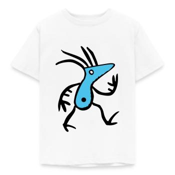 Abstrakte blaue Kreatur - Kinder T-Shirt - Weiß - Vorne - AI Model Kid Male (0cm)