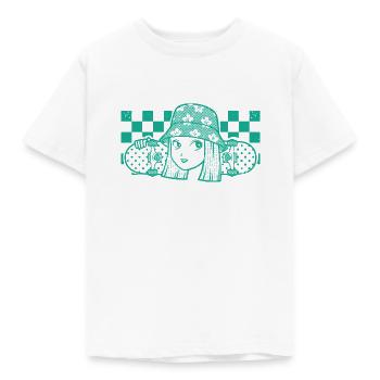 Skater Babe - Skating Girl Japan Style - Kids' T-Shirt - white - Front - AI Model Kid Male (0cm)