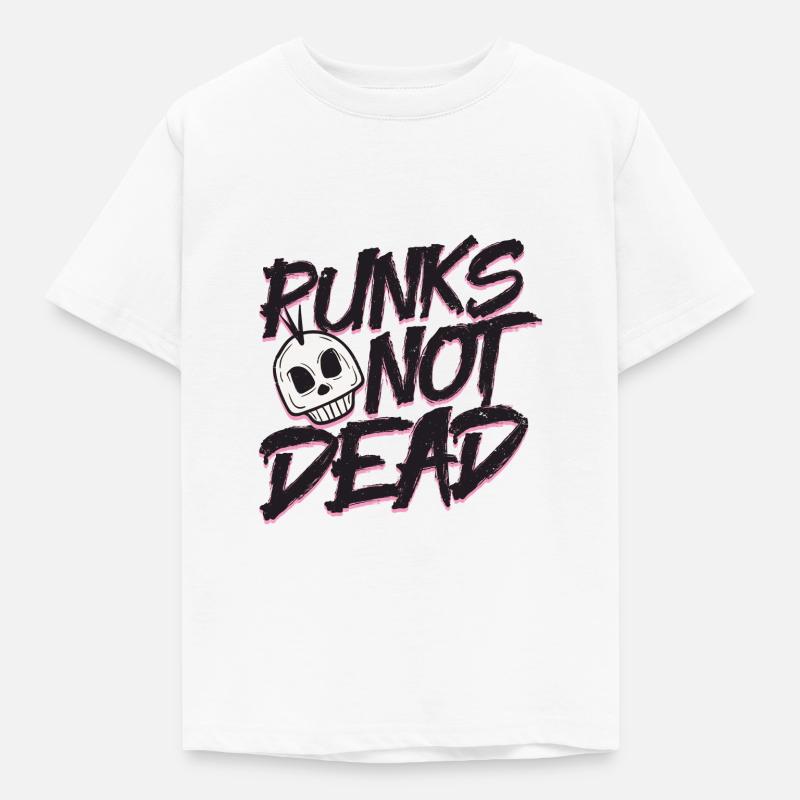 Idée cadeau punks pas mort tête de mort tête de rock n roll - T-shirt Enfant - blanc