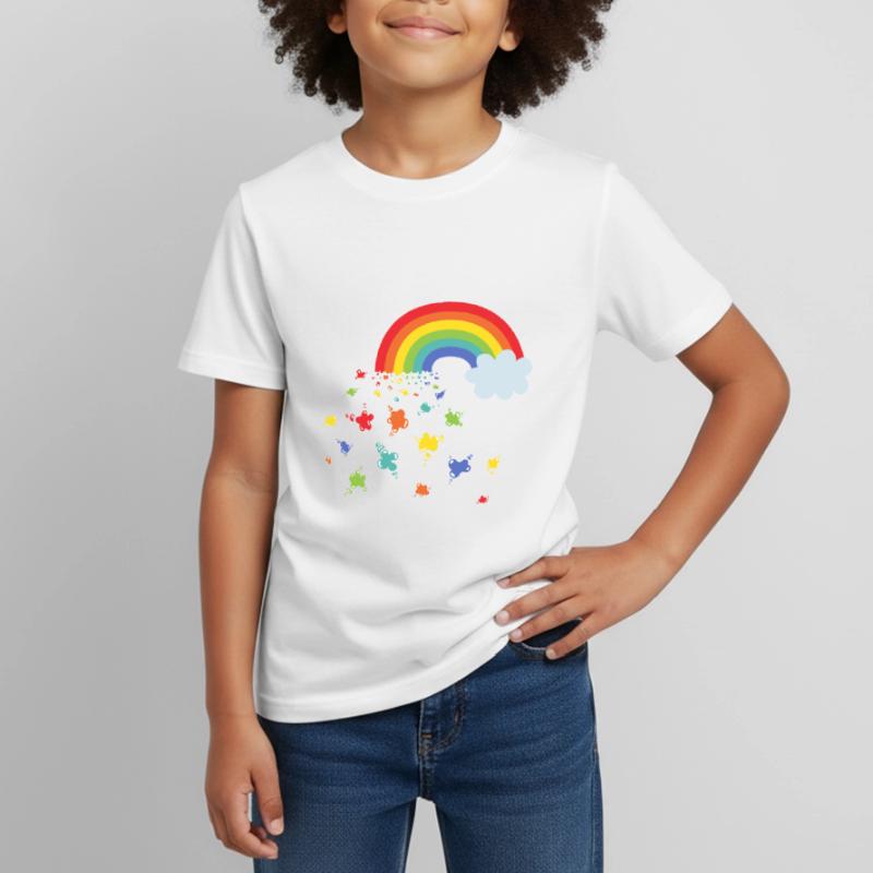 Arcobaleno e macchie di colore Maglietta per bambini
