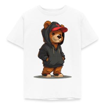 Happy street bear - Kinder T-Shirt - Weiß - Vorne - AI Model Kid Male (0cm)