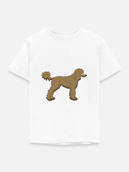 Pudel braun - Kinder T-Shirt - Weiß