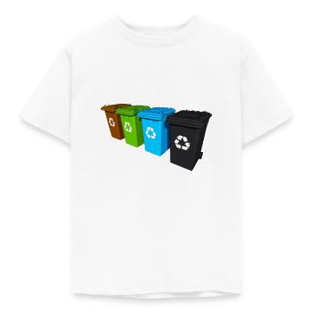 Recycling Mülltrennung Mülltone Abfallwirtschaft - Kinder T-Shirt - Weiß - Vorne - AI Model Kid Male (0cm)