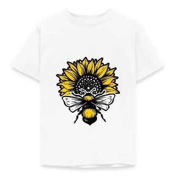 Tournesol et abeilles noir et jaune - T-shirt Enfant - blanc - Devant - AI Model Kid Male (0cm)