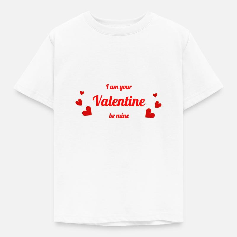 Valentinsdag Valentinsdag Valentins røde hjerter - T-shirt barn - vit