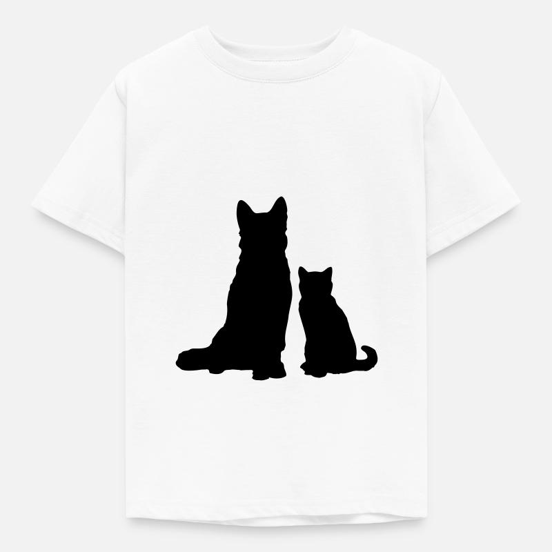 Chien avec chat / chien avec chat / chien avec chat - T-shirt Enfant - blanc