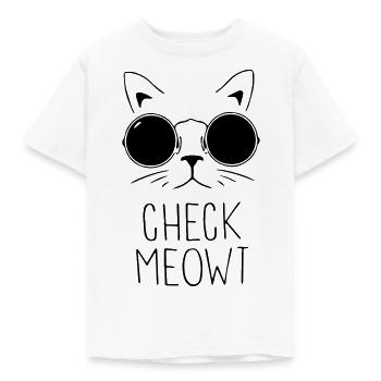 Funny shirt: Check MEOWT - Kids' T-Shirt - white - Front - AI Model Kid Male (0cm)