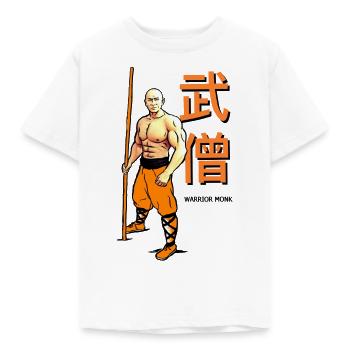 Moine guerrier shaolin - couleur - T-shirt Enfant - blanc - Devant - AI Model Kid Male (0cm)