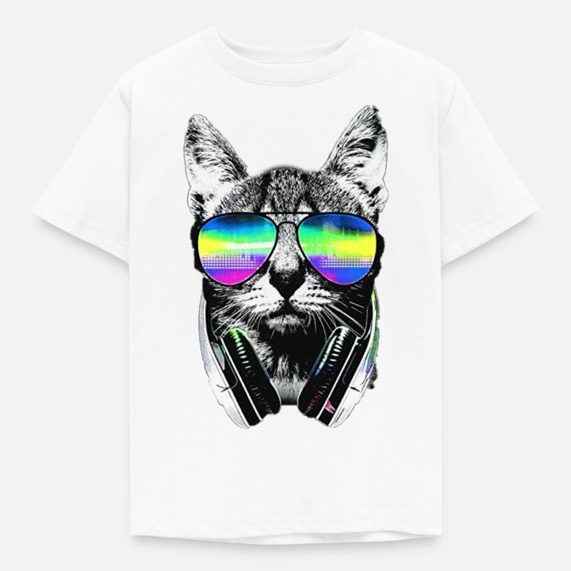 Coole Katze - Kinder T-Shirt - Weiß