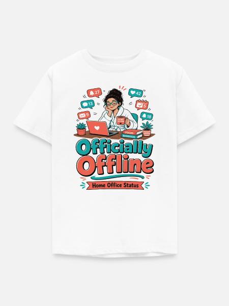 Officially Offline - Home Office - Kinder T-Shirt - Weiß