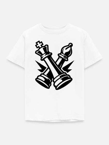 Schach Figuren - Kinder T-Shirt - Weiß