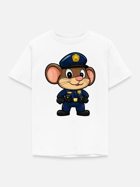 Mäuse Polizei / Polizistin Maus - Kinder T-Shirt - Weiß