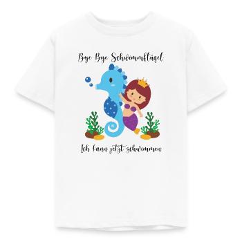 Bye Bye Schwimmflügel - Ich kann jetzt schwimmen - Kinder T-Shirt - Weiß - Vorne - AI Model Kid Male (0cm)