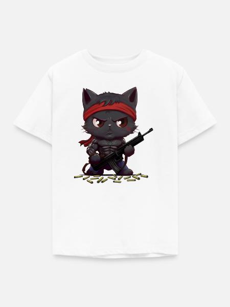 Rambo's Kitty Vendetta - Kinder T-Shirt - Weiß