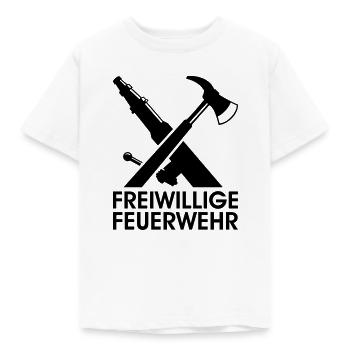 Volunteer Fire Department firefighter Firefighter - Kids' T-Shirt - white - Front - AI Model Kid Male (0cm)