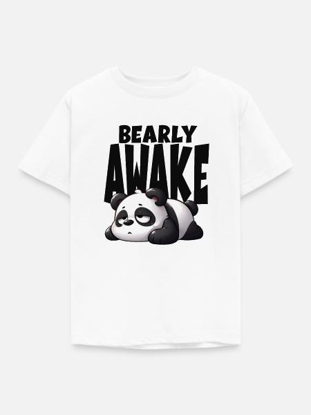 Pandabär wach - Kinder T-Shirt - Weiß